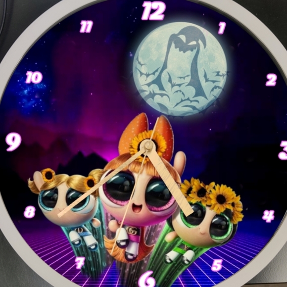 Power Puff Halloween led dance light clock - Picture 2 of 5